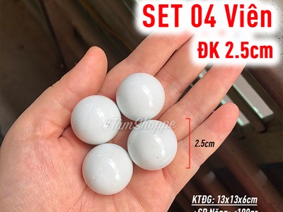 Set 4 viên bi trắng to ĐK2,5cm PKHM-BI-01